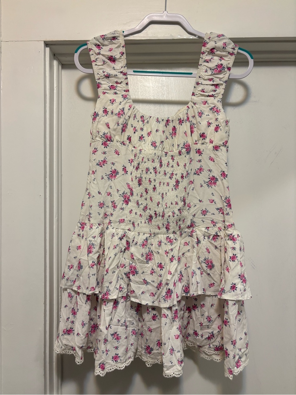 wild fable Cream Mini Dress with Pink Floral Print - Picture 3 of 3